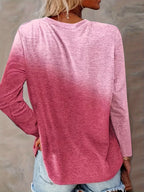 Heart Print Long Sleeve T-Shirt Women Casual Round Neck Pullover Top Loose Fit Fall Winter Shirt S M L XL XXL Mixed Colors US Ship