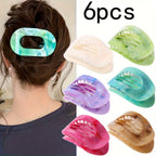 Oversized Shark Claw Hair Clips Set 5/6 Pcs – Non-Slip Extra-Large Flat Claw Clips for Thick Hair, Beach, Party & Everyday Wear, Vibrant Colors