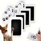 Pet Paw Print Ink Mat Kit 8pcs (4 Boxes) – Quick-Dry Black Ink Paw Print Keepsake for Cats & Dogs, Easy Clean Memorial Craft, Christmas Gift for Pet Owners