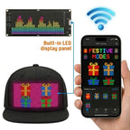 Programmable LED Hat APP Controlled Scrolling Text Animation Light Up Cap Unisex Adjustable Smart LED Baseball Cap for Party Wedding Valentine's Day Carnival Festival Men Women
