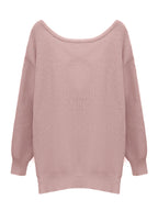 Women's Cross-Back Cutout Knit Dress Y2K Style Hollow Out Bodycon Pink Solid Color Fall Winter XS S M L XL XXL