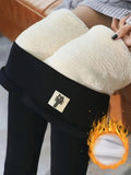 Women's Fleece Lined Leggings High Waist Thermal - Warm Stretchy Winter Pants Black Navy, Soft Snug Fit Jegging Style Cold Weather Leggings S-XL