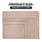 Silicone Pet Feeding Mat 18.5x11.5 Inch - Waterproof Non-Slip Dog & Cat Food Bowl Placemat, Easy-Clean Raised Edge Spill Mat for Messy Eaters, Dishwasher Safe, Taupe