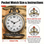 Vintage Bronze Pocket Watch Set of 2 – Classic Round Dial Quartz Movement, Zinc Alloy Case Nickel-Free Strap, Antique Style Timepiece – Perfect Gift for Christmas Birthday Graduation Valentine's Day