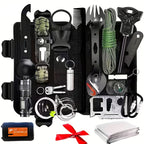 Men's Survival Kit 12 to 115 Piece Emergency Gear Set with Flint Fire Starter Multi-Tool for Camping Hiking Hunting Fishing Outdoor Adventure Gift for Dad Husband