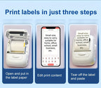 P50 Portable Bluetooth Thermal Label Printer – Wireless Mini Label Maker for Home, Office, Retail, Clothing, Jewelry & Food, Compatible with Android & iOS, Includes 40x30mm White Label Roll