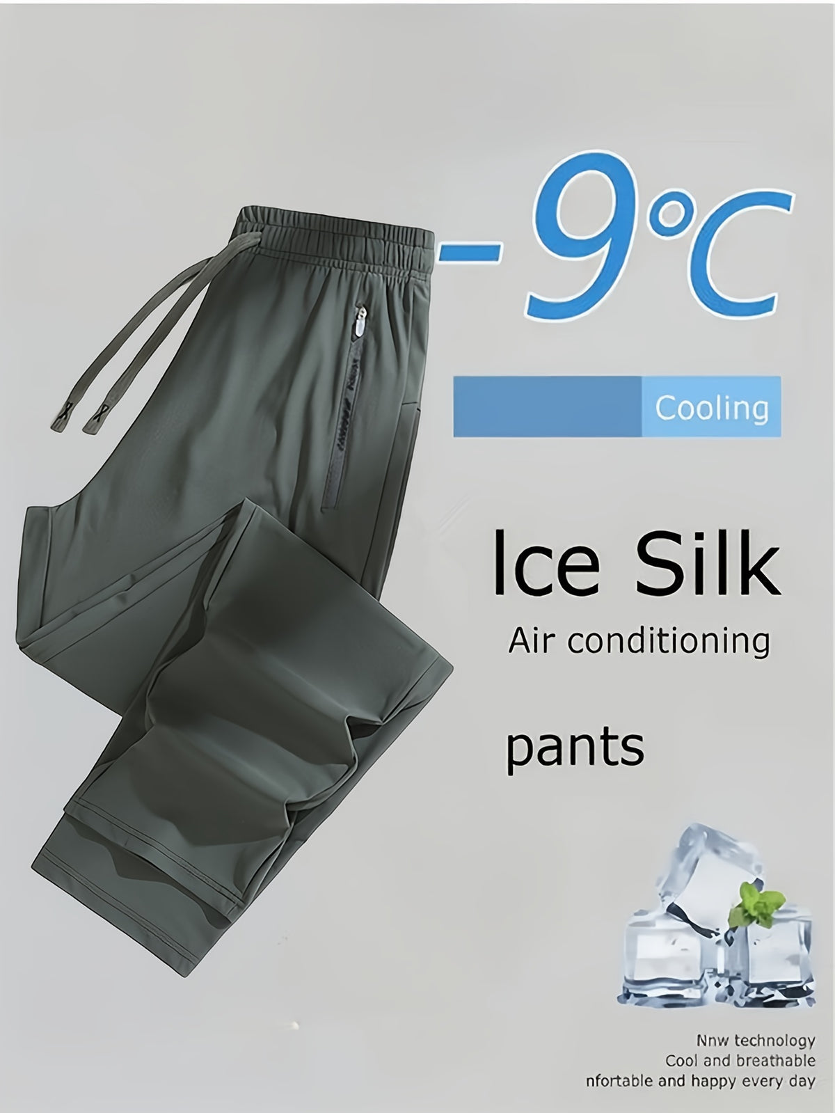 Women's Quick-Dry Ice Fiber Pants Lightweight Breathable Athletic Trousers Zipper Pockets Elastic Waist Hot Weather Golf Gym Casual Summer Outdoor Pants XS S M L XL XXL | Lake Blue Black Olive Green Burgundy Grey