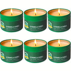 Citronella Candles Outdoor 6-Pack 4.4oz Each 150-Hour Burn Natural Mosquito Repellent for Patio Camping BBQ Garden Yard Party Deck Lanai Home Decor Gift