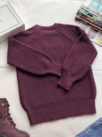 Women's Oversized Pullover Sweater – Soft Round Neck Long Sleeve Loose Fit Knit Sweater, Cozy Solid Color Fall Winter Top, Casual Commute Blouse, Sizes S-XL, Burgundy Black Navy Coffee
