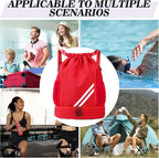 Lightweight Sports Drawstring Backpack for Men & Women | Gym Bag for Basketball Yoga Fitness | Spacious Polyester Shoulder Bag with Drawstring Closure & Inner Pouch | 6 Colors