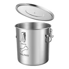 Stainless Steel Dog Food Storage Container 20L 5.28 Gal Large Airtight Pet Food Bin with Lid & Dual Handles for Dogs Cats - Metal Dog Food Canister for Rice Flour Coffee Keep Fresh Easy to Clean