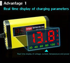 12V Smart Car Battery Charger and Maintainer, Intelligent Trickle Charger with Desulfurization & Temperature Compensation for 2Ah-100Ah Batteries – Compatible with Car, Truck, Motorcycle & Lawn Mower
