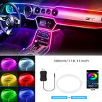 Car Interior LED Ambient Light Kit 7-Color RGB App Control with Music Sync Rhythm 3M Strip for Doors Console Dashboard – Wireless Car Atmosphere Lighting Underglow Accent Lights