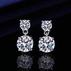 5 Carat Moissanite Stud Earrings for Women – 925 Sterling Silver Drop Earrings, Brilliant Luxury Fine Jewelry, Perfect Gift for Christmas, Valentine's Day & Special Occasions