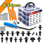 Car Push Retainer Clips Assortment Kit 115/635/640/1290 Pcs - 16 Sizes Nylon Bumper Fender Rivets Automotive Fasteners with Cable Ties & Removal Tool