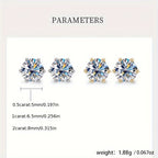 S925 Sterling Silver Moissanite Stud Earrings for Women – Vintage Elegant Style, 0.5CT 1CT 2CT 3CT, Gold & Silver, Daily Wear & Party Jewelry Gift