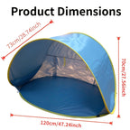 Pop Up Beach Sun Shade Tent Portable – Quick Setup UV Protection Sun Shelter Lightweight Under 50g/m² for Beach Hiking Camping Family Outdoor Travel Sun Umbrella Canopy