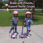 Kids 3-Wheel Scooter with Light Up Wheels – Adjustable Height Lean-to-Steer Toddler Scooter for Ages 2-5, Front Brake & Double Suspension, Pink Blue Black Red
