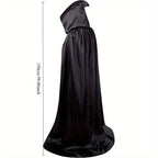 Halloween Black Death Cape 59 Inch Gothic Vampire Cloak for Adults – No Assembly Required, Flowing Silhouette Costume for Horror House, Carnival, Cosplay, Party, Festive Decoration