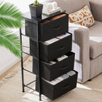 Drawer Cabinet with Metal Frame & Hardwood Top – Home Office Storage Organizer, 2 to 10 Drawers, Assembly Required – White, Grey, Black, Rustic Brown – Bedroom, Living Room & Office Filing Cabinet