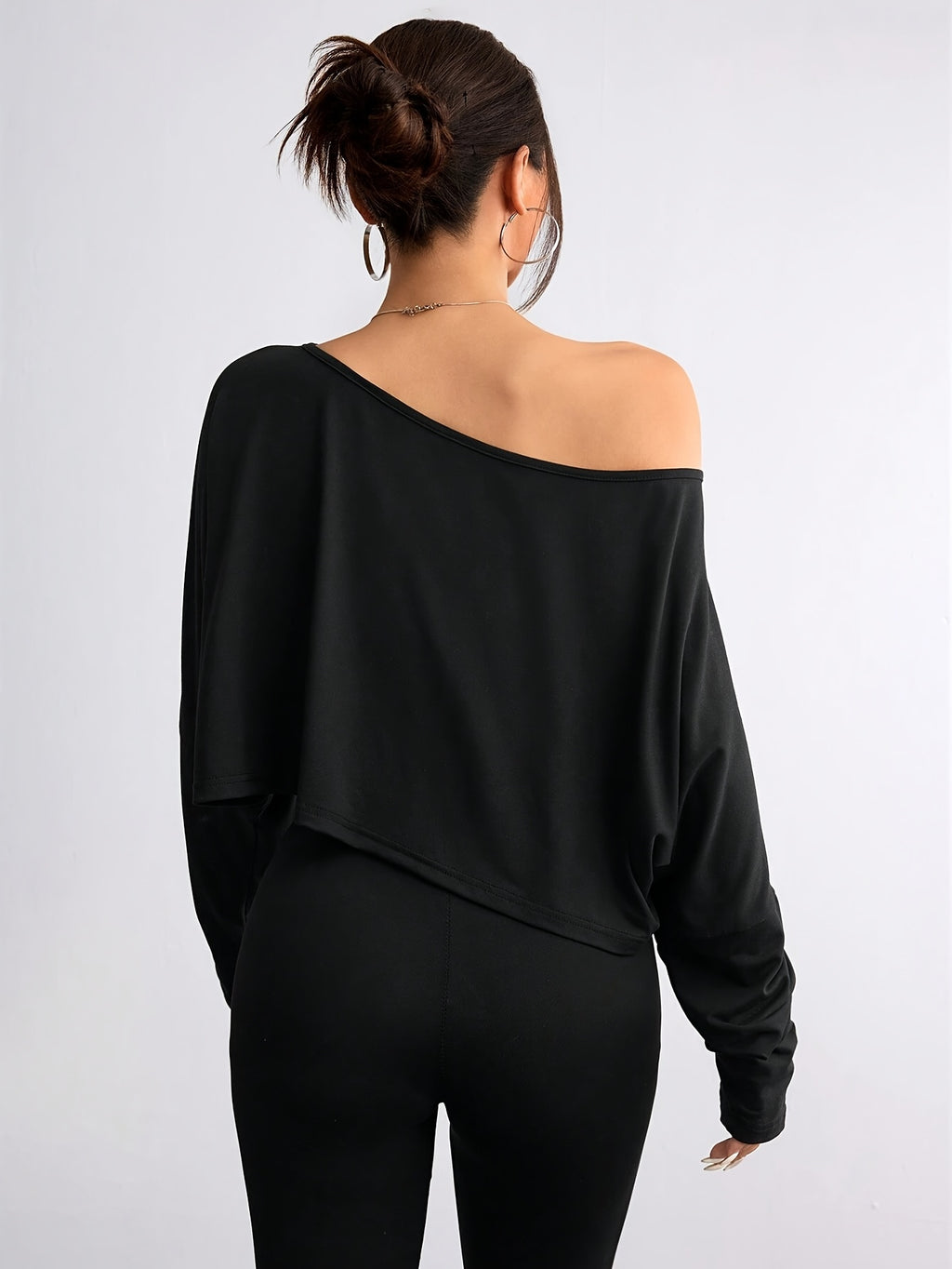 Women's Off-Shoulder Batwing Sleeve T-Shirt Casual Loose Fit Top Short Sleeve Black White Striped XS S M L XL Summer Fashion