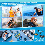 4 Pairs Sports Sunglasses UV400 for Men & Women – Ultralight PC Frame Full Lens Protection for Cycling, Running, Rock Climbing, Fishing & Outdoor Travel, Bulk Value Pack