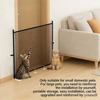 No-Drill Foldable Pet Safety Gate for Kittens and Puppies - Adjustable Portable Pet Fence Safety Net, Easy Indoor Stair Door Installation for Small Household Pets