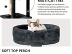 59" Multi-Level Cat Tower for Indoor Cats – Large Cat Tree with Plush Resting Area, Sisal Scratching Post & Hanging Ball Toy – Ideal for Bedroom, Living Room & Multi-Cat Households – Velora