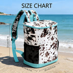 Insulated Cooler Backpack 30 Can Leopard Print with Mesh Pockets & Adjustable Straps - Leakproof Nylon Cooler Bag for Beach Camping Picnic Hiking Travel Daily Use