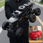 1:10 Scale Six-Wheel Alloy RC Monster Truck 2.4GHz Off-Road Climbing Vehicle 1200mAh Battery LED Lights Independent Shock Absorption Gift Box Model 9219