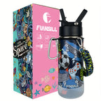 16oz Kids Stainless Steel Water Bottle – Vacuum Insulated, 3D Printed Design, Leak-Proof & BPA-Free, Cold 24H Hot 12H, Fun Styles for Boys & Girls – Perfect Gift for Students, School & Outdoor Activities