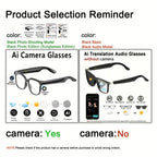 AI Smart Glasses with Camera or Audio – Real-Time Translation 110+ Languages, HD Video Recording, AI Voice Control, HiFi Music & Calling, Photochromic Lenses, Sports Skiing Outdoor Wearable Tech