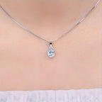 925 Sterling Silver Natural Gemstone Oval Cut Pendant Necklace for Women – Amethyst Citrine Garnet Peridot Topaz Multi-Faceted Fine Jewelry, Elegant Dating Daily Gift for Girls