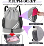 Lightweight Sports Drawstring Backpack for Men & Women | Gym Bag for Basketball Yoga Fitness | Spacious Polyester Shoulder Bag with Drawstring Closure & Inner Pouch | 6 Colors