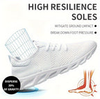 Men's Lightweight Breathable Knit Mesh Sneakers EVA Sole Low-Top Lace-Up Running Walking Shoes White Red Black Round Toe All-Season Gym Travel Daily Wear Sizes US 6-13.5