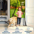 Magnetic Screen Door Hands-Free Auto-Close – Heavy Duty Mesh Curtain with Frame Shackle, Bug & Insect Proof, Pet & Kid Friendly for Front Door, Kitchen, Balcony & Bedroom