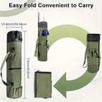 Fishing Rod Bag Large Capacity Folding Durable Fishing Gear Carrier Bag Multifunctional Rod Holder Case with Two Lead Weights Fits Multiple Rods Tackle Organizer for Freshwater Saltwater Fishing