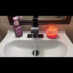 Waterfall Bathroom Sink Faucet Single Handle Hot & Cold - Universal 1 or 3 Hole Countertop Mount, RV Vanity Faucet with Water Supply Hose, Modern Design in Black, Black Gold & Silver