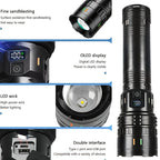 Rechargeable LED Tactical Flashlight 1500 Lumens with Adjustable Zoom, Shoulder Strap, 4 Modes for Camping, Hunting, Farm Inspection & Emergency Outdoor Use
