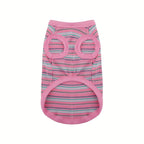 Soft Ribbed Striped Dog Tank Top Vest for Small Dogs - Lightweight Breathable Pullover Dog Shirt for XS to XXL Breeds, Cute Dog Clothes in 11 Colors for Chihuahua Yorkie Pomeranian Daily Wear