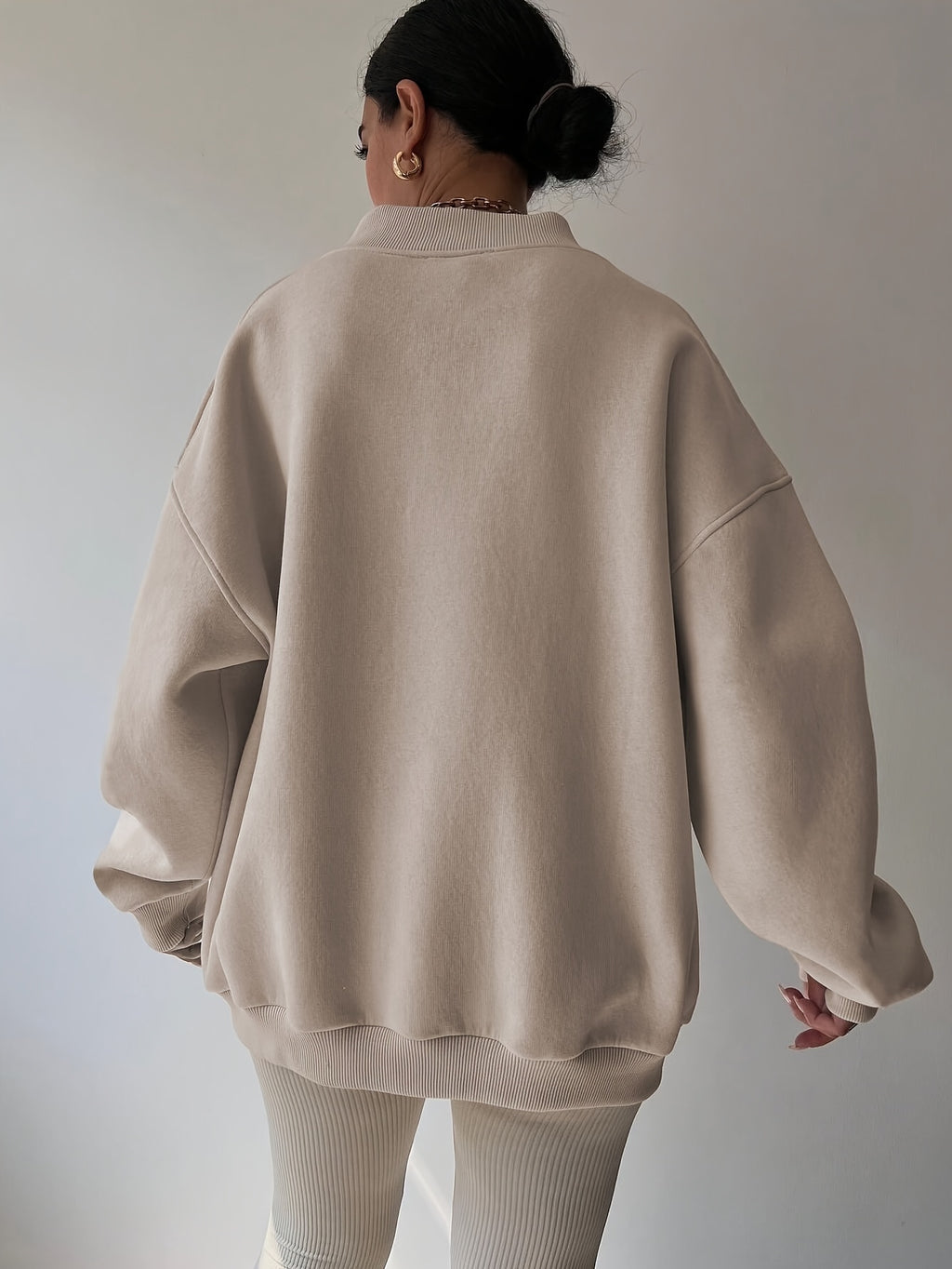 Women's Oversized Loose Fit Sweatshirt – Wide Neck Drop Shoulder Pullover for Fall & Winter, Cozy Casual Fashion Top