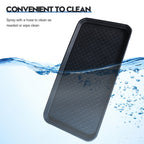 Waterproof Dog Feeding Mat 6pc - Anti-Slip Pet Food Bowl Mat Tray 30x15x1.2 Inch for Dogs Cats Indoor Outdoor Floor Protection - Multi-Purpose Boot Tray Shoe Mat Black