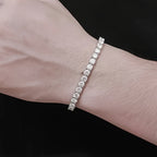 925 Sterling Silver 5mm Moissanite Tennis Bracelet – Sparkling Lab Diamond Hip Hop Luxury Jewelry Gift for Women, Banquet Wedding Anniversary Birthday Christmas Mother's Day