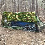 Outdoor Camping Tarp Canopy with UV Protection & Alloy Bracket – Portable Foldable 4-Person Shelter for Backpacking, Hiking, Garden & Outdoor Survival | All-Season Camping Awning
