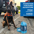 Dog Travel Water Bottle 74oz Large Capacity - Portable Pet Water Bottle with Detachable Drinking Bowl, Leak-Proof Design for Hiking Camping Dog Park, Suitable for Large Medium Small Dogs Outdoor Adventures