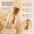 Pet Hair Keepsake Jar Set 2pcs – Glass Memory Bottles with Golden Cat Charm for Pet Fur, Whiskers & Handwritten Notes, Cat & Dog Memorial Gift for Pet Lovers