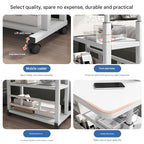Portable Mobile Desk with Wheels & Adjustable Height Lift Table – Small Computer Study Desk for Bedside Sofa Crafts Home Office in Black or White