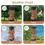 Squirrel Proof Bird Feeder 5LBS Large Capacity Outdoor Hanging Metal Construction Bilateral Weight-Activated Easy to Fill & Clean Weather Resistant for Garden Backyard
