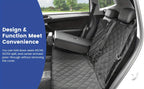Car Back Seat Cover 60/40 Split Bench 900D Waterproof Non-Slip – Easy Cleanup Seat Protector for Dogs Pets Kids Cars Trucks SUVs with Seat Belt & Armrest Access (Black)