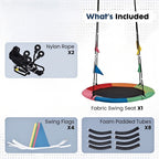 40 Inch Outdoor Saucer Swing – 900 LB Capacity Disc Swing with 900D Waterproof Oxford Fabric & Hanging Strap, Kids & Adults Backyard Tree Swing, Patio Leisure Swing (Multicolor)